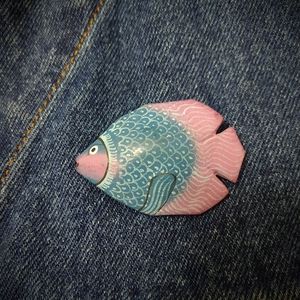 Collectible 🐠 Fish Wooden Hand Painted Pin